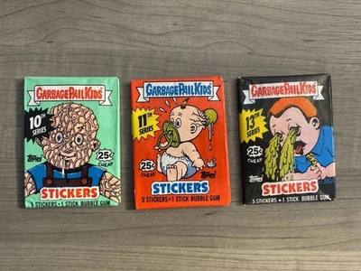 Garbage Pail Kids 10th 11th 13th Series Sealed Wax Packs Lot 3 Topps 1987-88 - Image 1 of 3