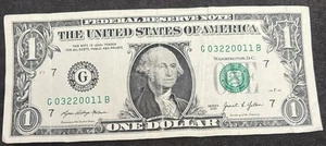 2021 Chicago $1 Bill March 2nd 2001 Birthday/Ann. Low Sum 9 Ladder Note - Picture 1 of 2