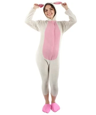 Paquete de disfraz de conejo vestido blanco y rosa para mujer adulta Foto 1 de 4