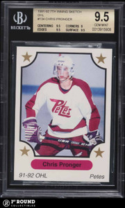 Chris Pronger BGS 9.5: 1991-92 7th Inning Sketch OHL Pre-Rookie POP 11