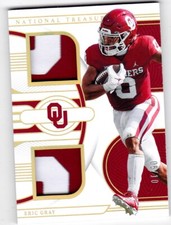 Eric Gray 2023 Panini National Treasures Combo Materials Prime Patch #5/10
