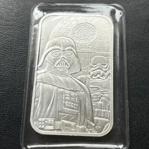 2024 - STAR WARS - DARK SIDE 1 oz .9999 FINE SILVER Bar UK Royal Mint - Picture 1 of 5