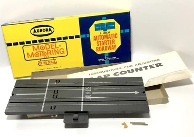 1pc Aurora Slot Car 9" AUTOMATIC STARTER TRACK +Lock Joiners 1507 Boxed +Instr. - Image 1 of 3
