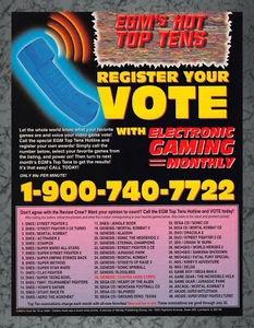 Registrati per votare EGM Top Tens Stampa Sondaggio Annuncio Arte Vintage G 1994 - Foto 1 di 1