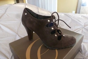 NIB Enzo Angiolini Women's Suede Lace up Pumps Chocolate Brown Color Sz 7 M - Picture 1 of 8