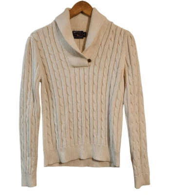 American Living кабель вязаный свитер кремовый v шеи хлопок средний - Изображение 1 из 4