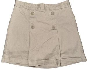 Old Navy Girls Uniform Pleated Twill Skort Skirt Rolled Oats Khaki Size 14-16 - Picture 1 of 3
