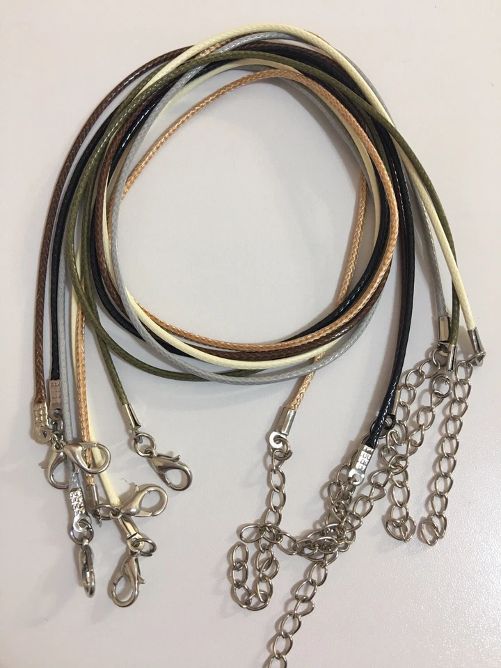 6 Mezcla Multicolor Collar Imitación Cuero Cordones Ajustables Hombre o Mujer Unisex�� Foto 1 de 4