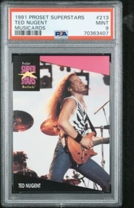 1991 Pro Set SuperStars Musicards #213 TED NUGENT Playing Guitar PSA 9 MINT - Picture 1 of 2