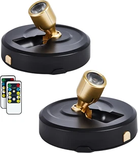 Wireless LED Spotlights for Picture Painting Dartboard Artwork Plant Accent 2 pk - Picture 1 of 12
