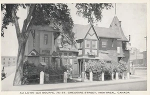 AU LUTIN QUI BOUFFE RESTAURANT MONTREAL BERÜHMT FÜR SEIN KLEINES FERKEL POSTKARTE - Bild 1 von 2