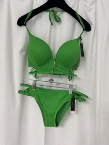 NWT 34DD Victoria’s Secret Bombshell Archives Swim Green Top/M Brazilian Bottom - Picture 1 of 12