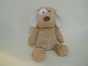 Manhattan Toy Co. soft plush puppy dog tan color ribbed chenille 14" tall EUC  