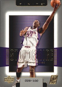 2003-04 Upper Deck Finite Gold Suns Basketball Card #148 Amare Stoudemire /100