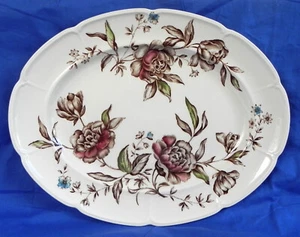 Johnson Bros. "WindsorWare" Platter 12.25"x9.5", Warwick Brown Floral, Exc. - Picture 1 of 10