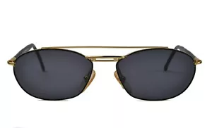 Gafas de sol Club LA 8503 ovaladas rectangulares metal negro oro doble puente Italia - Imagen 1 de 2