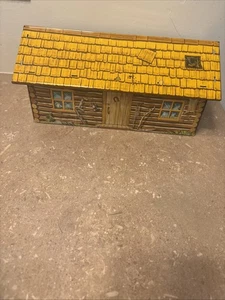 Vintage Marx Fort Apache Blech Litho Blockhaus Spielset Zubehör - Bild 1 von 16
