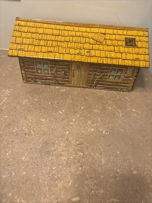 Vintage Marx Fort Apache tin litho log cabin playset accessory - Image 1 of 4