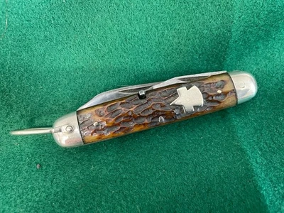 E.C. Cuchillo de bolsillo utilitario Simmons Keen Kutter St Louis Scout escalas de hueso escalonado Foto 1 de 4