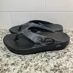Sandali infradito Oofos Ooriginal Sport uomo taglia 9 recupero nero mimetico acqua - Foto 1 di 8