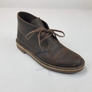 Clarks Bushacre 2 Herren 8,5 Braun Leder Chukka Wüste Stiefel Leger Bienenwachs Spitze - Bild 1 von 10