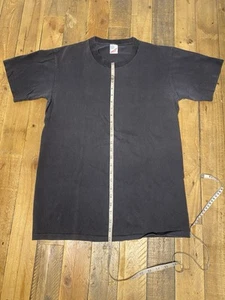 Vintage Duke Single Stitch Blank Black T Shirt Size M USA Made Faded Thin Grunge - Picture 1 of 13