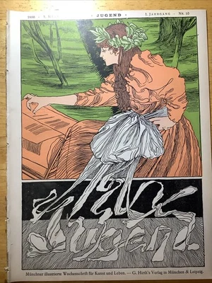 1896 RARE ART NOUVEAU GERMAN COMPLETE MAGAZINE ~ THE JUGEND ~ BEAUTIFUL PRINTS Foto 1 de 4