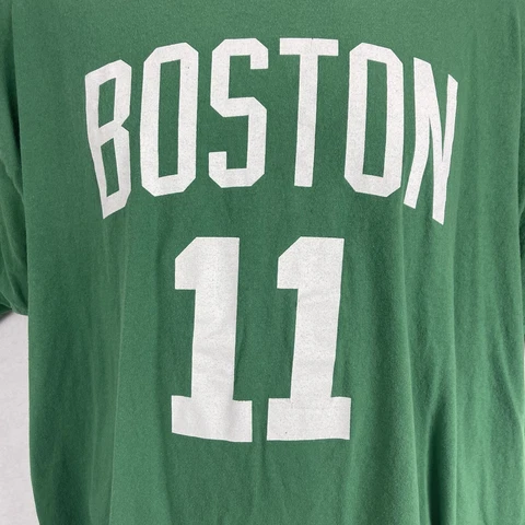 Adidas Mens Size 2XL NBA Boston Celtics Irving 11 T-Shirt Green Cotton Sports Cover