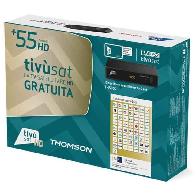 Thomson THS807 Decoder Satelitare con Smartcard tivùsat HD - Nero