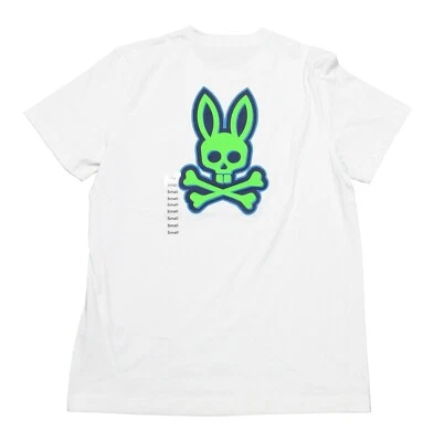 Camiseta de manga corta Psycho Bunny blanca con gráfico de espalda inclinada cuello redondo para hombre Foto 1 de 4