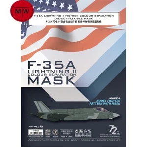 1/72 F-35A Lightning II Fighter Color Separation Mask for Academy 12507 Model - Picture 1 of 6