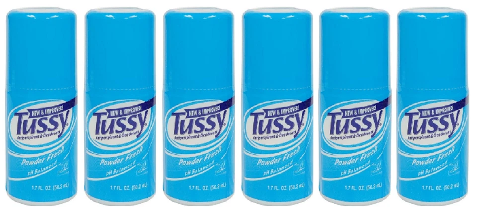Desodorante antitranspirante Tussy Roll-On, pó fresco, 1,70 oz (pacote com 6) - Imagem 1 de 1