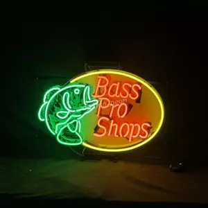Go Fishing Shop Classic Style Neon Sign Bar Custom Shop Wall Lamp 19"x15" - Picture 1 of 3
