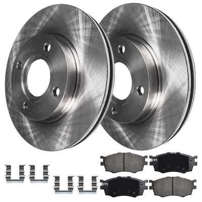 Kit de pastillas de freno de cerámica con rotores de disco delanteros para Hyundai Accent Kia Rio5 2006-2011 Foto 1 de 4