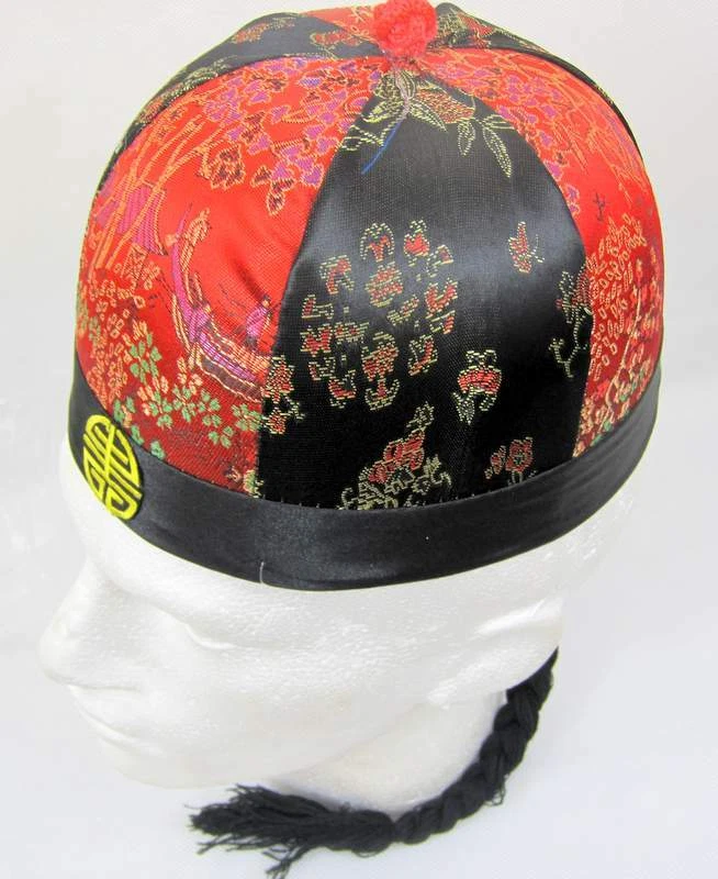 NET TOYS Chinesenhut Mit Zopf – Karnevalshut Für Fasching, Mottoparty & Asiatische Kostüme, Schwarz, Einheitsgröße