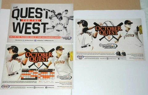 3 SF GIANTS AUTHENTIC FAN OCTOBER QUEST CHEER CARDS SGA POSTER BUSTER POSEY CAIN Cover