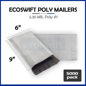 5000 sobres de envío de sobres de polietileno blanco ecoswift 6 x 8 bolsas auto selladas 2,35 mil - Imagen 1 de 5