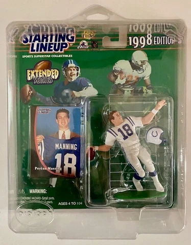 1998 EXTENDED SERIES STARTING LINEUP SLU PEYTON MANNING WITH PROTECTOR CASE Cover