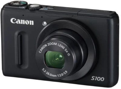 Canon Digital Camera PowerShot S100 PSS100(BK) 12.1 MP wide angle 24mm 5x - Image 1 of 3
