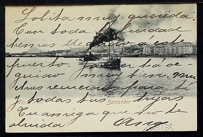 2724.-SANTANDER -Muelle Miraño (Enviada a México en 1907) - Imagen 1 de 2