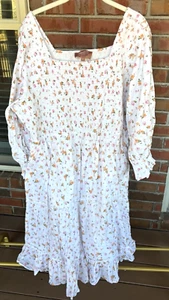 Jessakae 4X Cottagecore Langarm gesmokt Blumen Stufen Kolonial Maxikleid - Bild 1 von 16