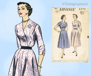 Advance 6274: 1950s Uncut Misses Street Dress Sz 32 Bust Vintage Sewing Pattern - Picture 1 of 5
