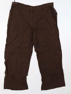 Joanna Hope Womens Brown Cotton Blend Trousers Size 20 L26 in - Picture 1 of 12