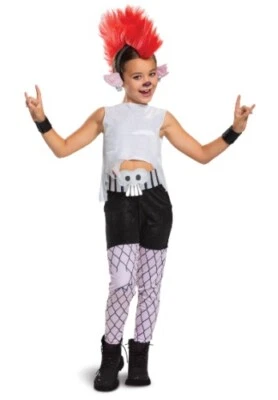 迪士尼巨魔世界巡回演唱会女孩酒吧万圣节服装 - 儿童 4-6 小号 #6130 — 第 1/4 张图片