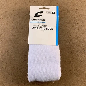 Champro Youth Small Sock Size 6-8 White Over The Calf Athletic Socks 1 Pair NWT - Picture 1 of 4
