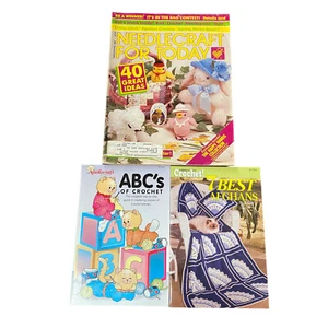 Lot 3 Vintage Crochet Magazines Leaflets Afghans Decor Spring Easter Patterns - Picture 1 of 1