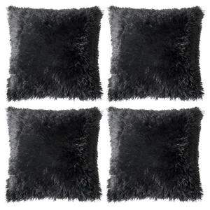 Kissen 4er Set Dekokissen Couchkissen Sofakissen Schwarz 50 x 50 cm - Bild 1 von 9