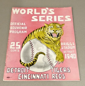1940 World Series Souvenir Baseball Program: Detroit Tigers vs Cincinnati Reds - Picture 1 of 7