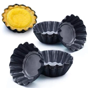 12PCS Egg Tart Mold 3 Inch Nonstick Carbon Steel Muffin Tin Durable Bakeware - Picture 1 of 7
