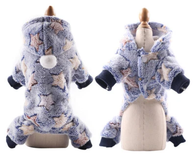 Abrigo Pequeño Cachorro Invierno Suave Vellón Mascota Mono Trajes Perro Sudadera con Capucha Ropa Foto 1 de 4